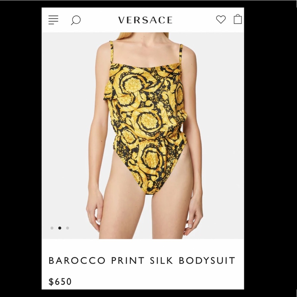 VERSACE PRINT SILK BODYSUIT